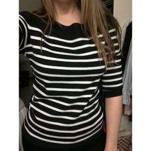 Forever 21 Striped Half-Sleeve Sweater